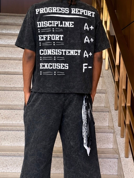 GRADUS HIGH — Acid Washed Tee - Black
