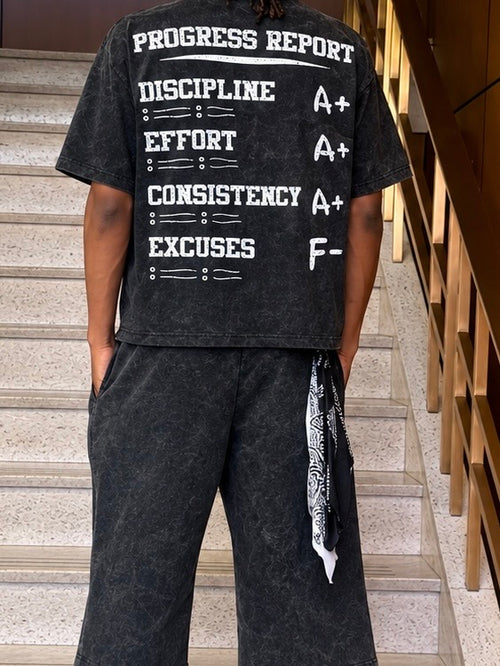 GRADUS HIGH — Acid Washed Tee - Black