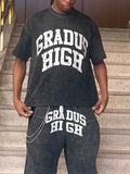 GRADUS HIGH — Acid Washed Tee - Black